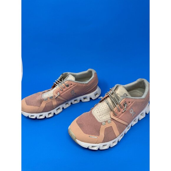 On Cloud 5 Shoes Womens 8 Pink Rose Running Gym Training Sneakers - Picture 4 of 7